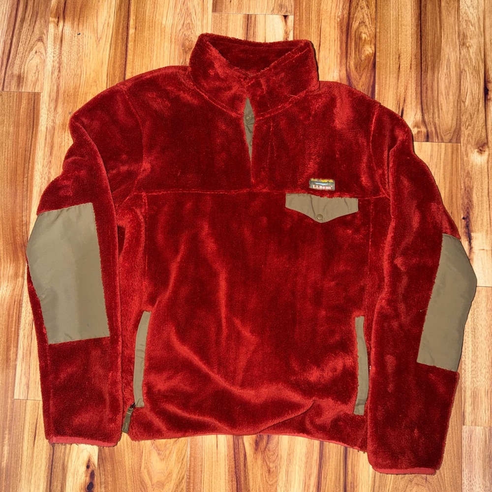 L.L. Bean Red Fleece Pullover - Men’s Large